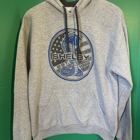Fruit of the Loom Sofspun Hoodie – Large, Shelby Cobra Graphic, Gray, EST. 1962 - Picture 1 of 9